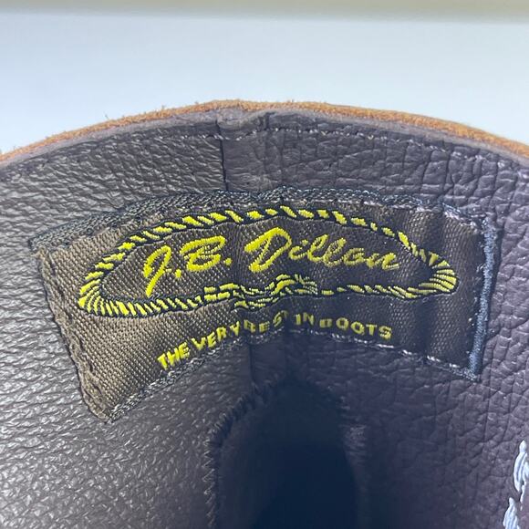 JB Dillon Brown Leather Buckle Zip Up Block Heel Ankle Boots Western Size 9B - Picture 11 of 14